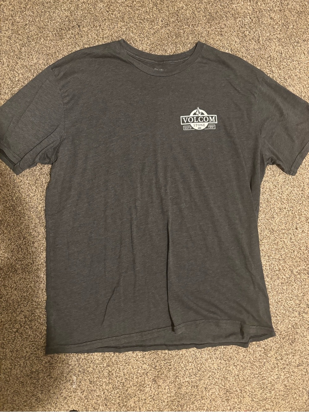 Volcom Men’s Short Sleeve Crew T-Shirt in Charcoal